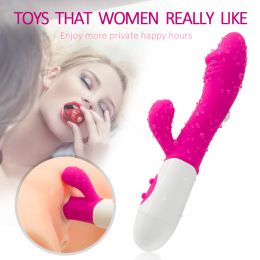 2 in 1 Rabbit Quiet Female Vibrators with Powerful Motors Clitoral Vibrator, Vibrating Dildos for Women Back and forth Vibrators for Women